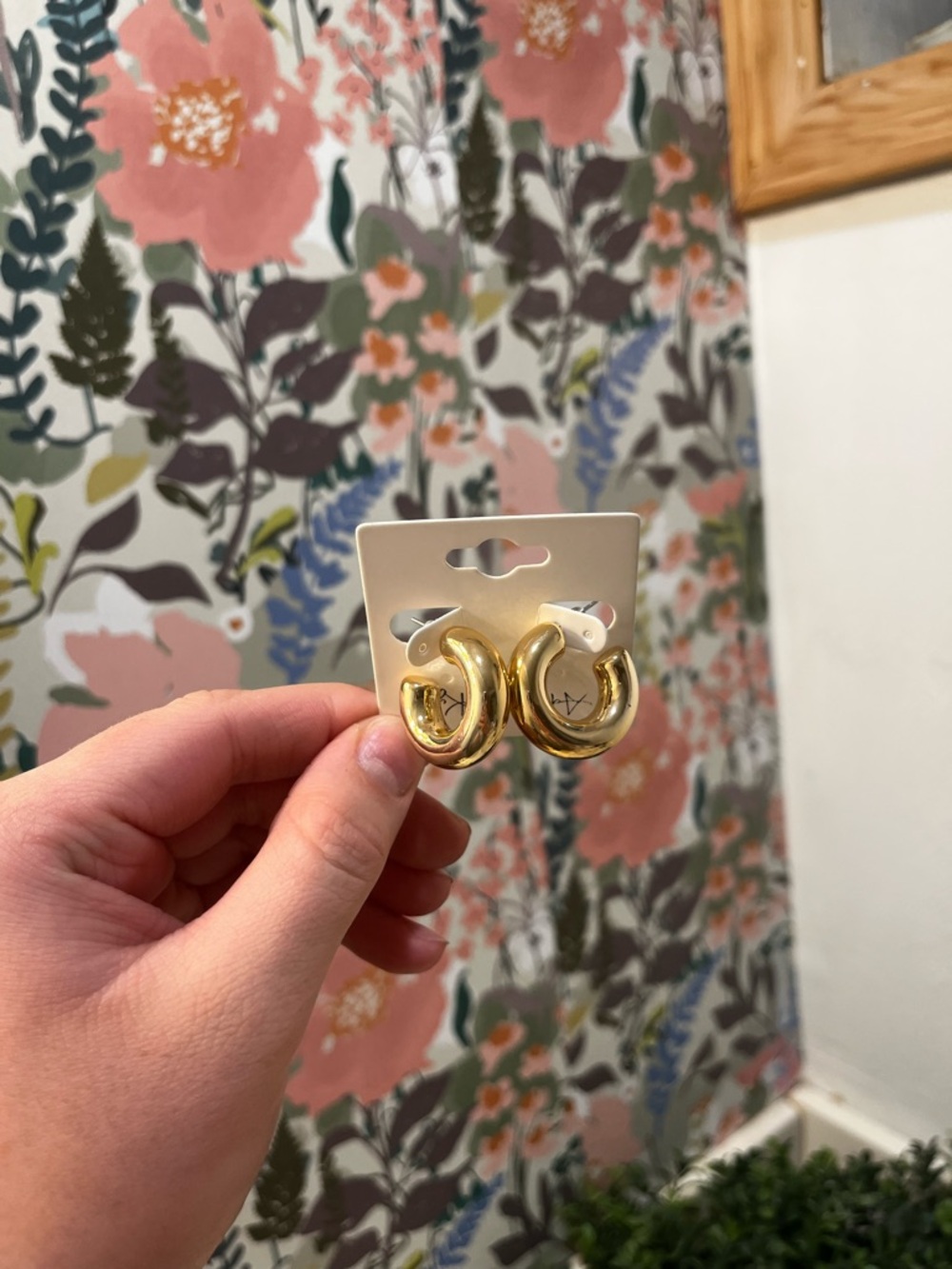 Polished Gold Thick Hoop Earrings for Women